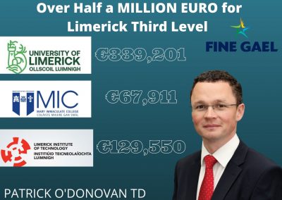 O’Donovan welcomes over half a million for Limerick Third Level