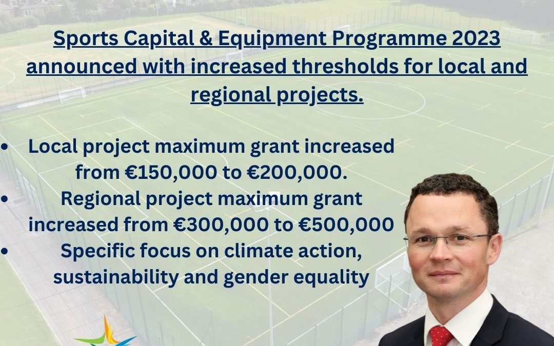 O’Donovan welcomes reopening of Sports Capital and Equipment Programme for 2023
